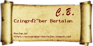 Czingráber Bertalan névjegykártya