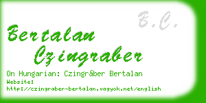 bertalan czingraber business card