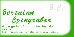 bertalan czingraber business card